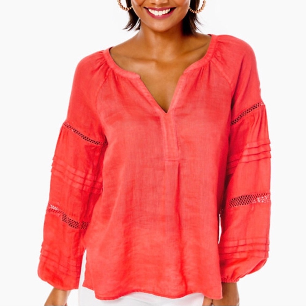 Brand New LILLY PULITZER Emray Tunic Spicy Coral